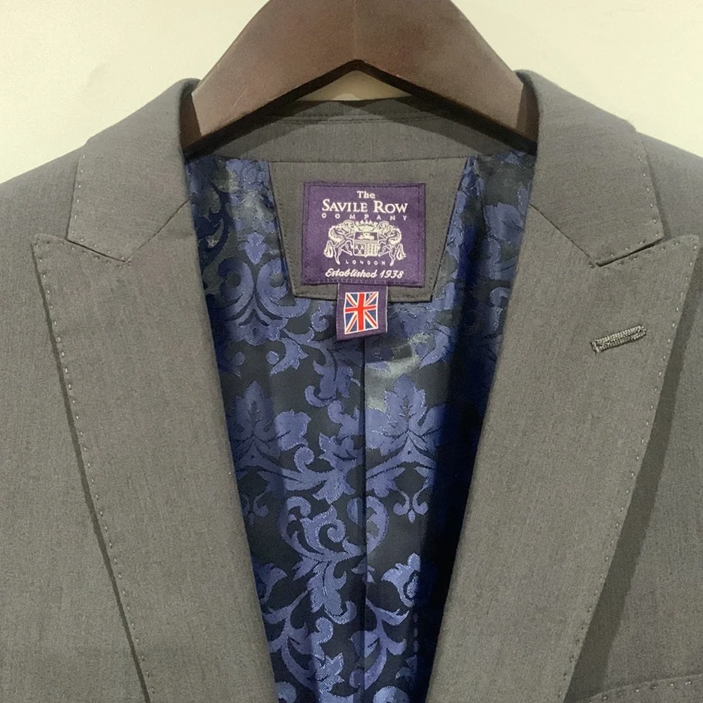 Savile Row Charcoal Blazer 40R - Picture 3 of 10